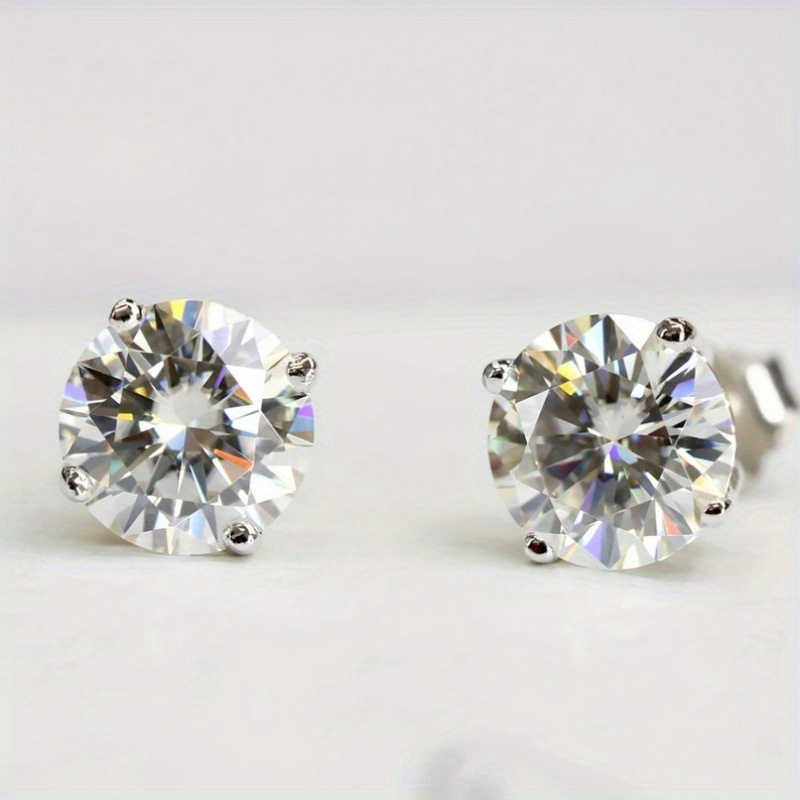 Unisex Sparkling Moissanite Stud Earrings, Classic Gift
